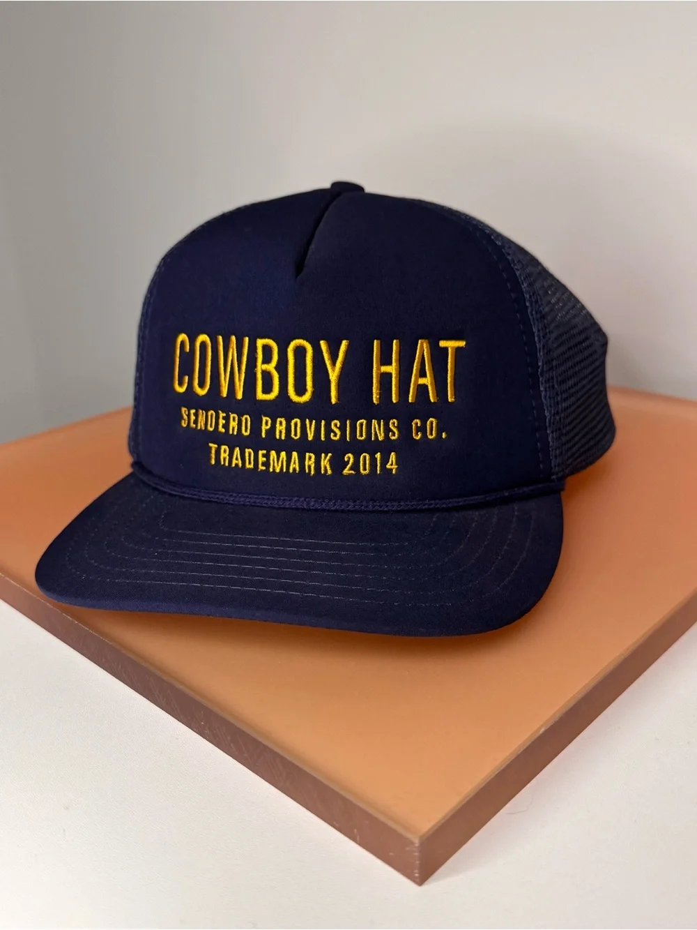 Free People Sendero Cowboy Hat Trucker Navy Yellow